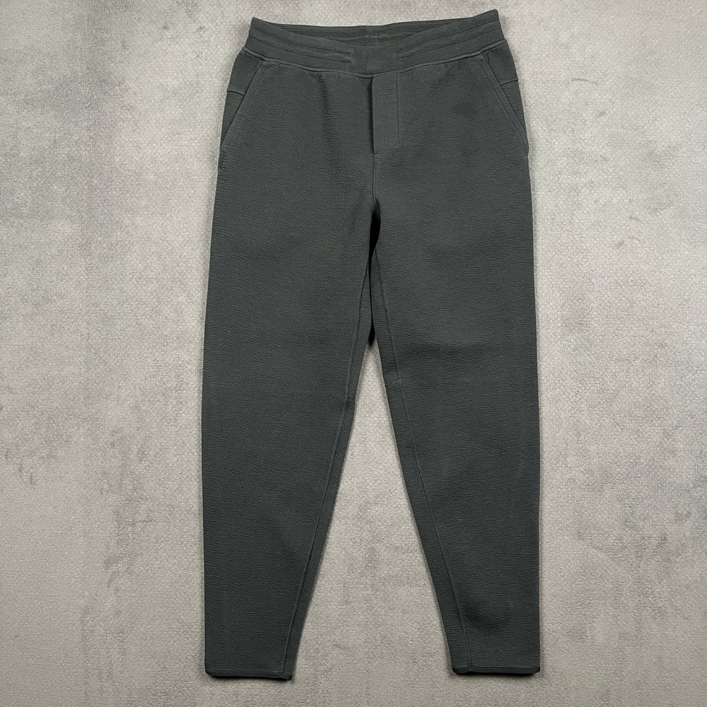 Lululemon At Ease Joggers Mens Medium Black Textured Fleece Sweatpants LM5AV3S